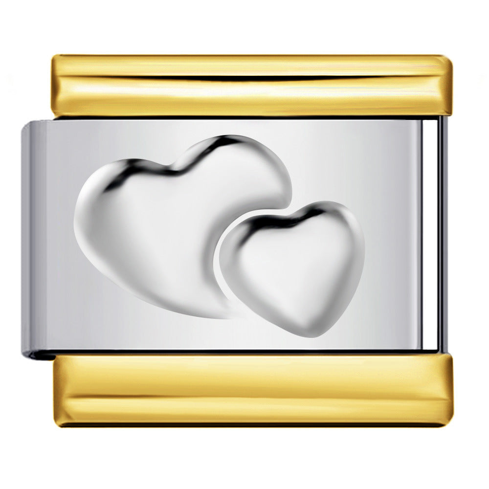 Wholesale  Italian Charm Bracelet 9mm DIY Gold and silver stamping Creative Stainless Steel Composable Bracelet