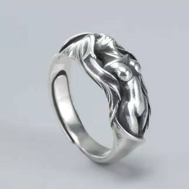 Wholesale  creative exaggerated nude beauty ring