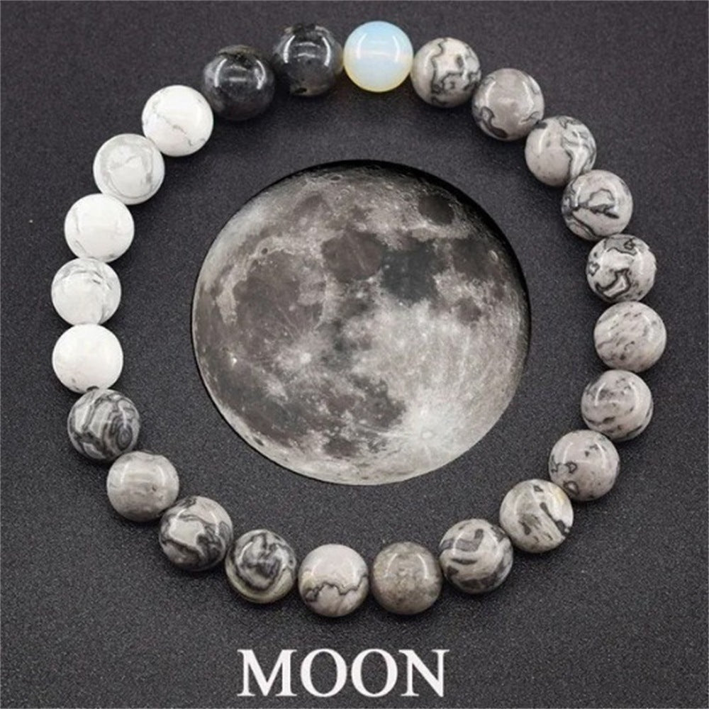 Wholesale  eight planets natural stone beaded bracelet