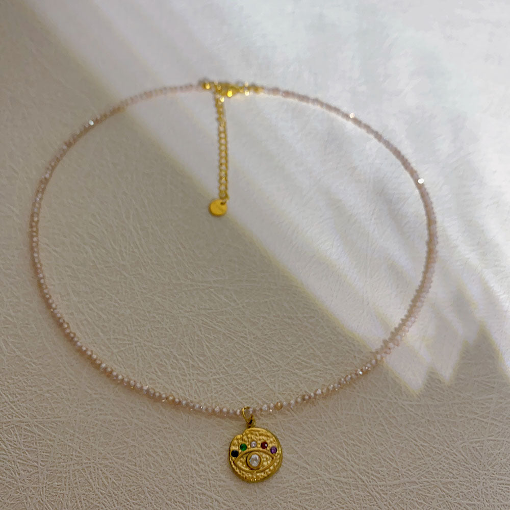 Wholesale Natural Baroque Pearl Necklace Fine Natural Stone Eye Shell Versatile Clavicle Chain Choker Necklace Stainless Steel Necklace ACC-NE-Yazhi001