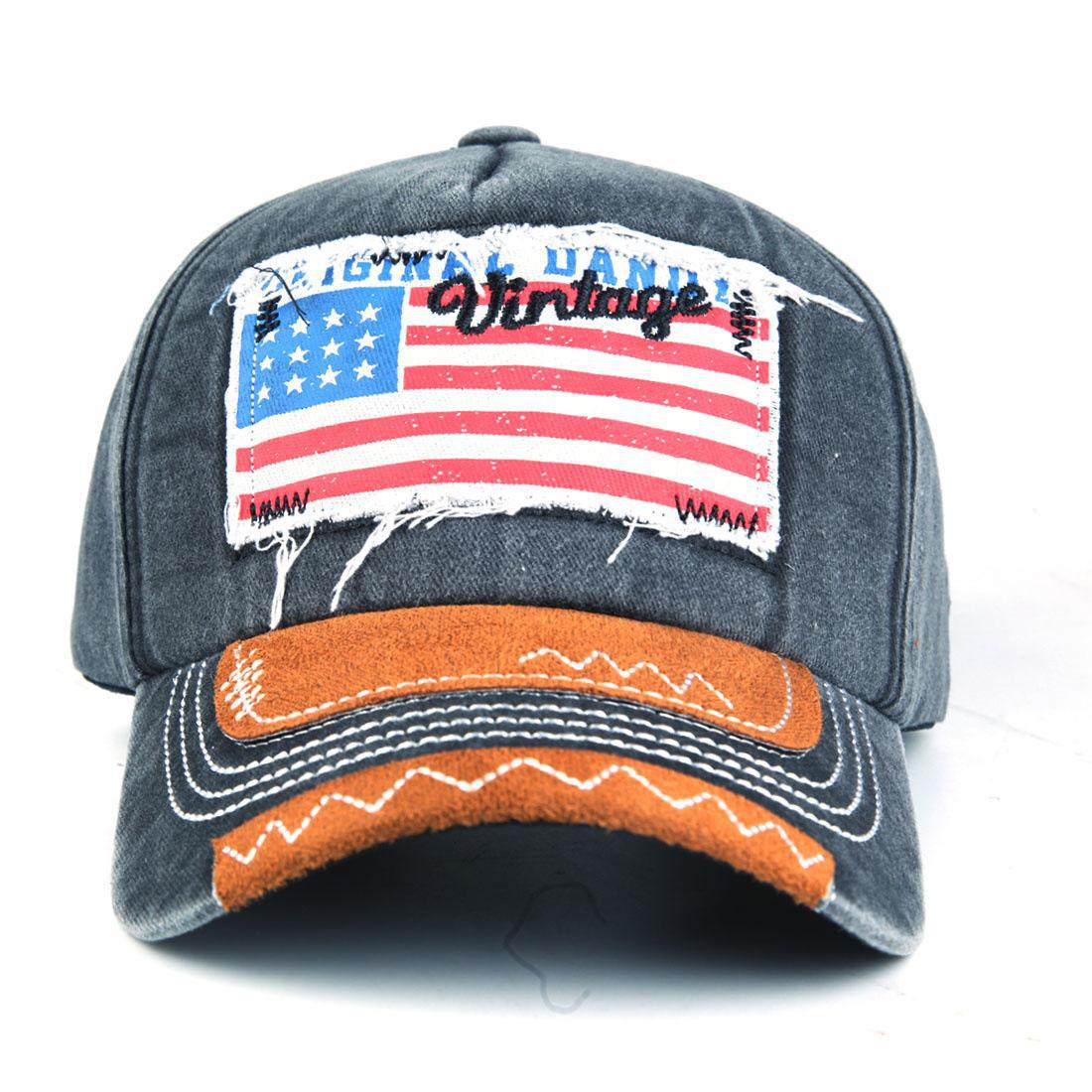 Wholesale American Independence Day Embroidered Washed Distressed Baseball Cap ACC-HT-DingRui001