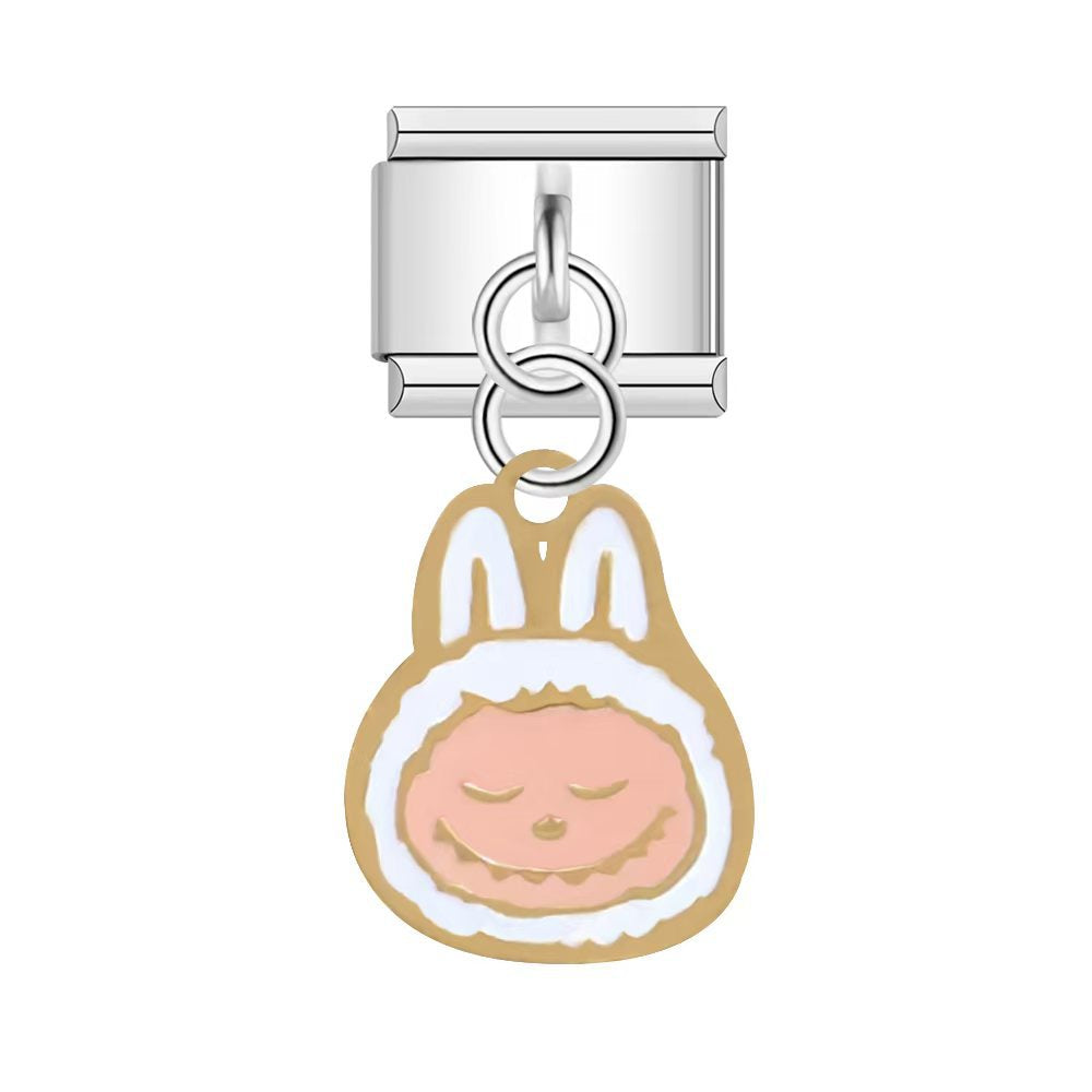 Bracelet de charme italien en gros 9 mm DIY Splicing Cartoon Bracelet composable en acier inoxydable mignon