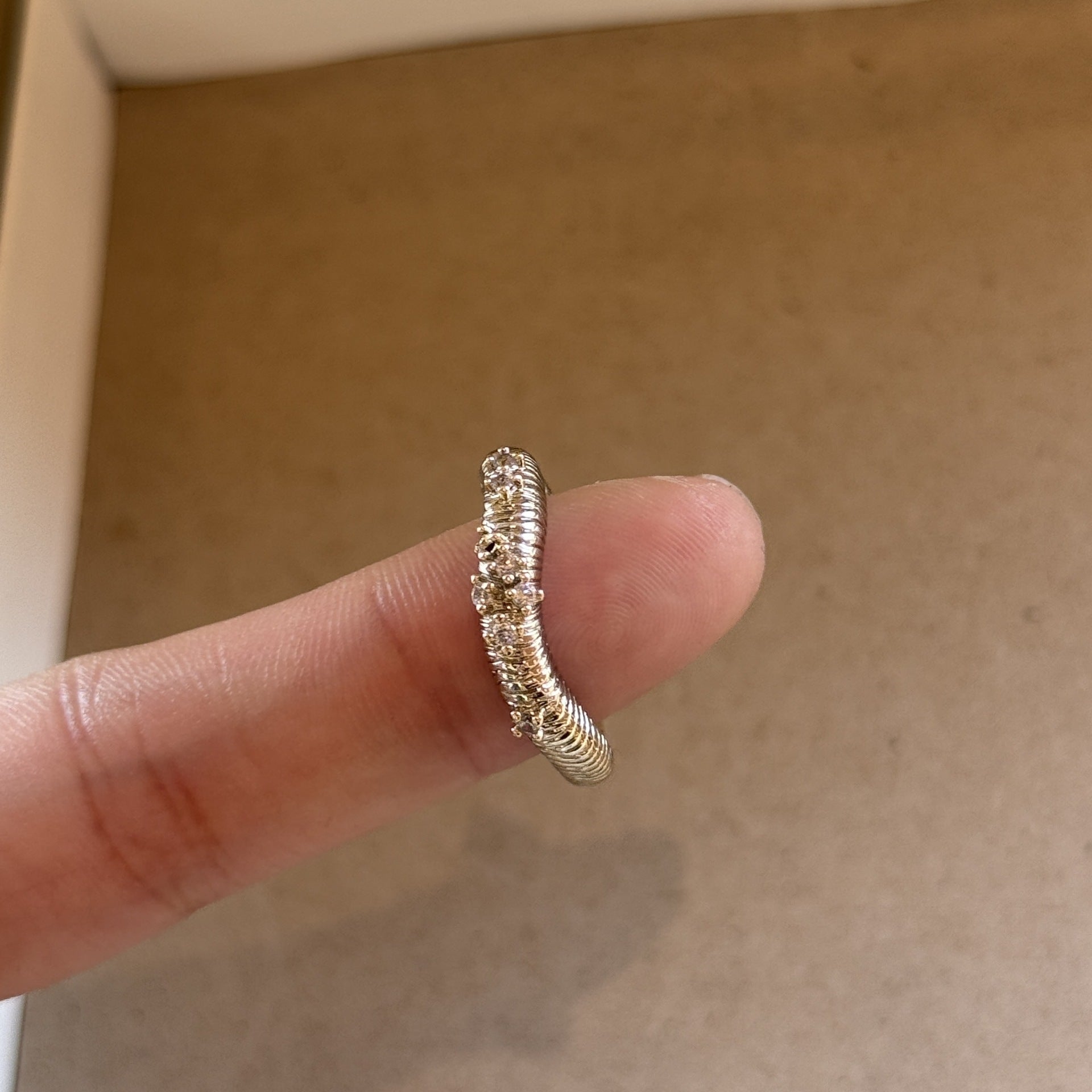 Wholesale Butterfly Wave Gold Plated Ring with Zircon,  Party Jewelry Accessory Boutique Resale