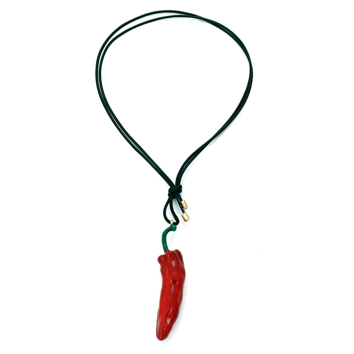 Wholesale simulation enamel vegetable stacked necklace cute red pepper pendant necklace