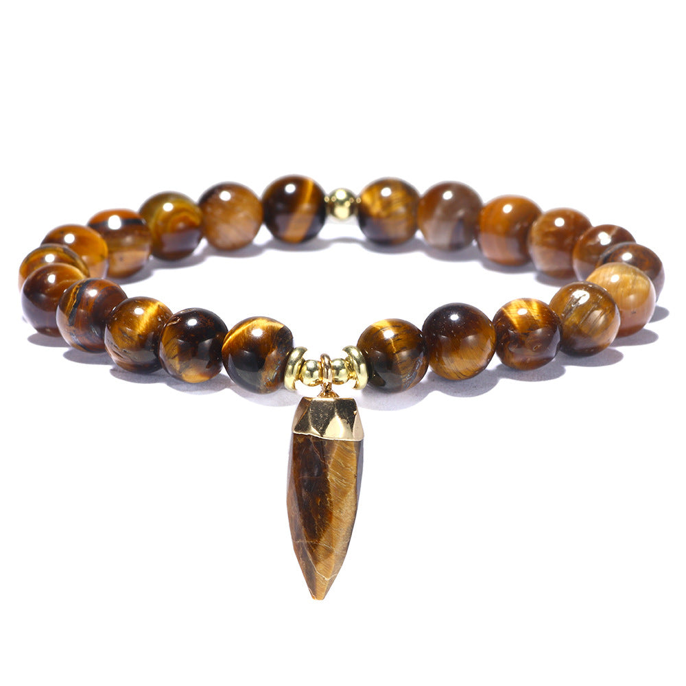 Wholesale light luxury tiger eye agate volcanic stone bracelet