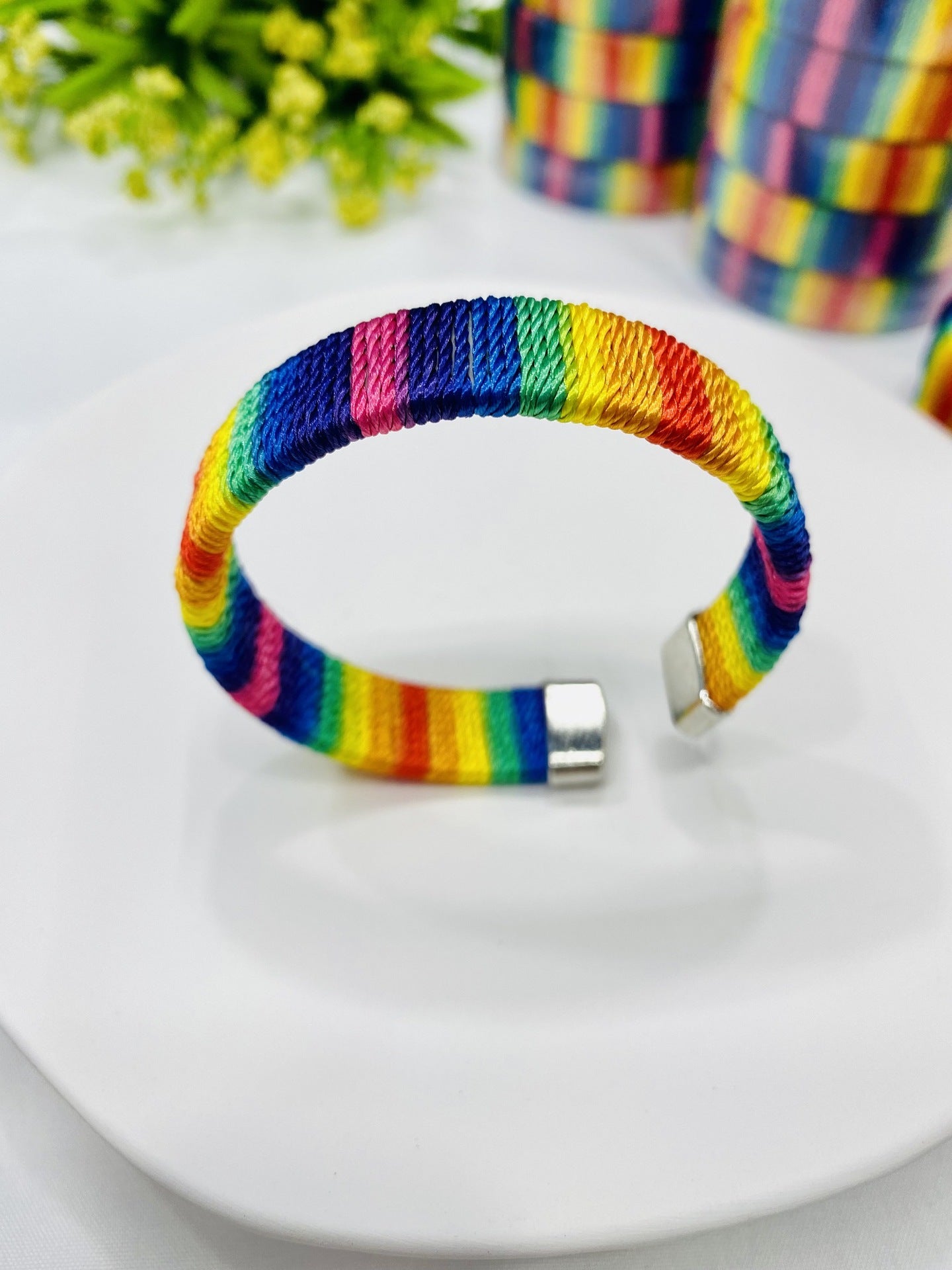 Wholesale LGBT Six Color Thread Braided Rainbow Bracelet LOVE Color Rope Heart Bracelets ACC-BT-Guangg004