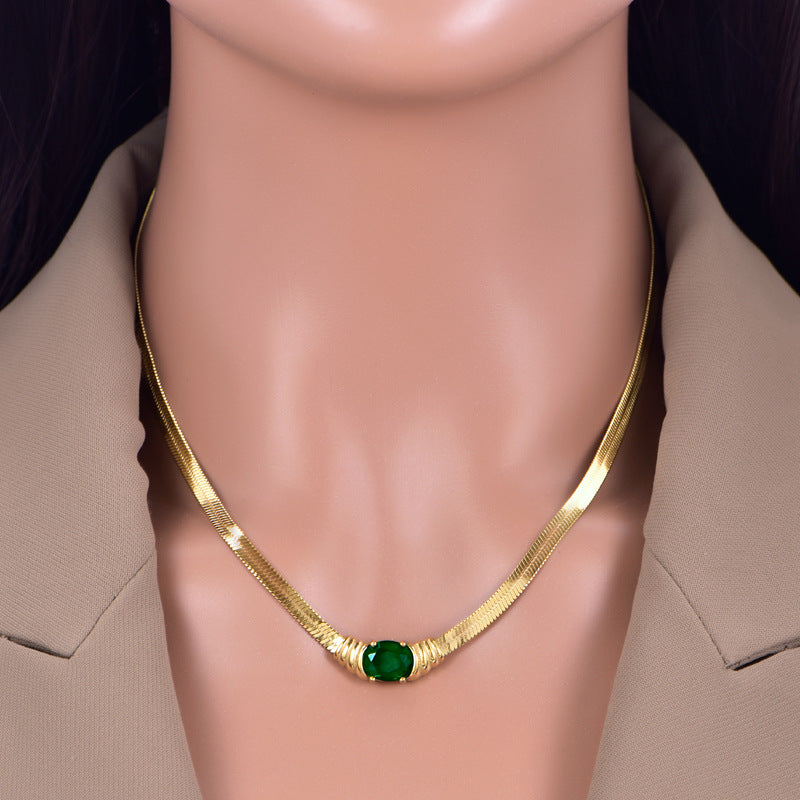 Wholesale Oval Smiley Face Pendant Titanium Steel Necklace