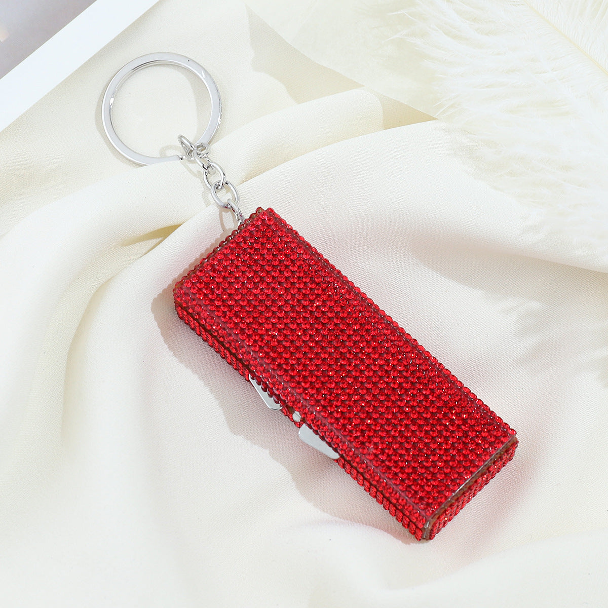 Wholesale Color Rhinestone Pill Box Portable Keychain Keychains Accessories Rhinestone Keychain ACC-KC-ZhiYa015