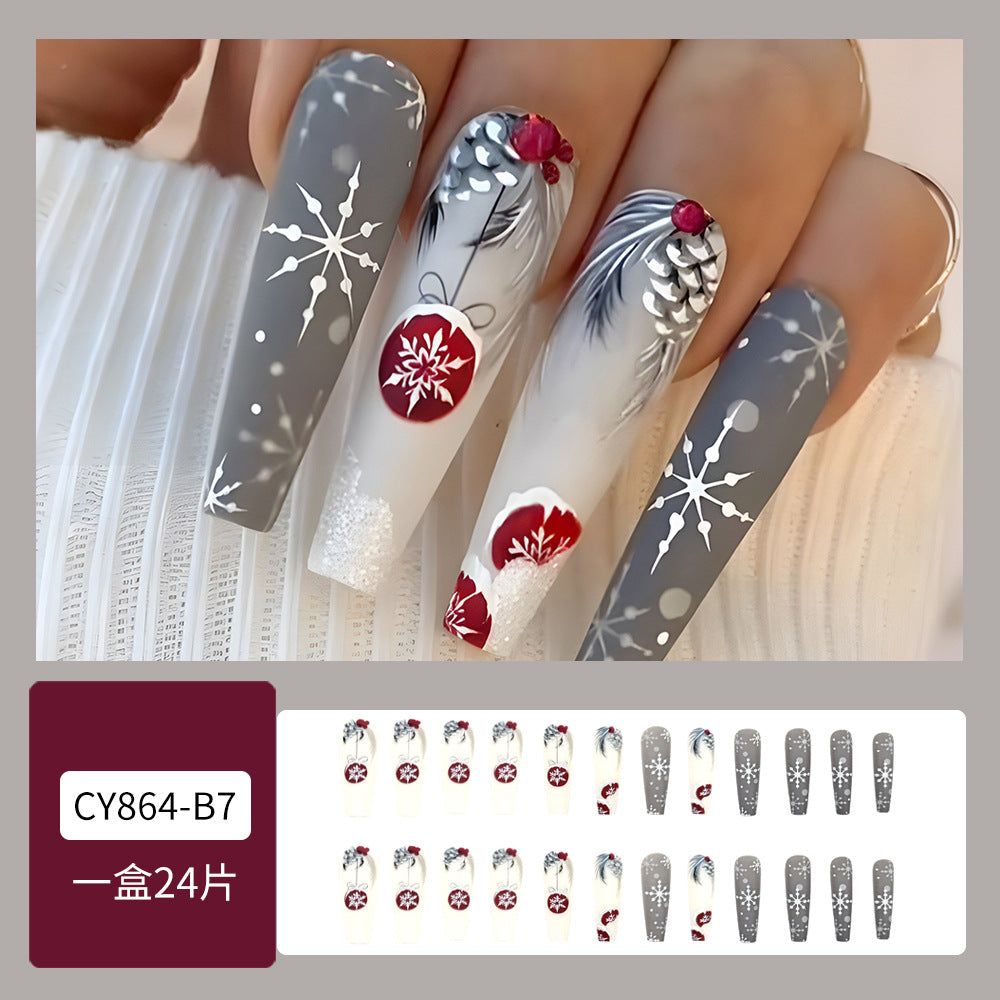 Wholesale 24 Pieces/box Christmas Balls Nails Kits Nail Stickers ACC-NS-QXJ032