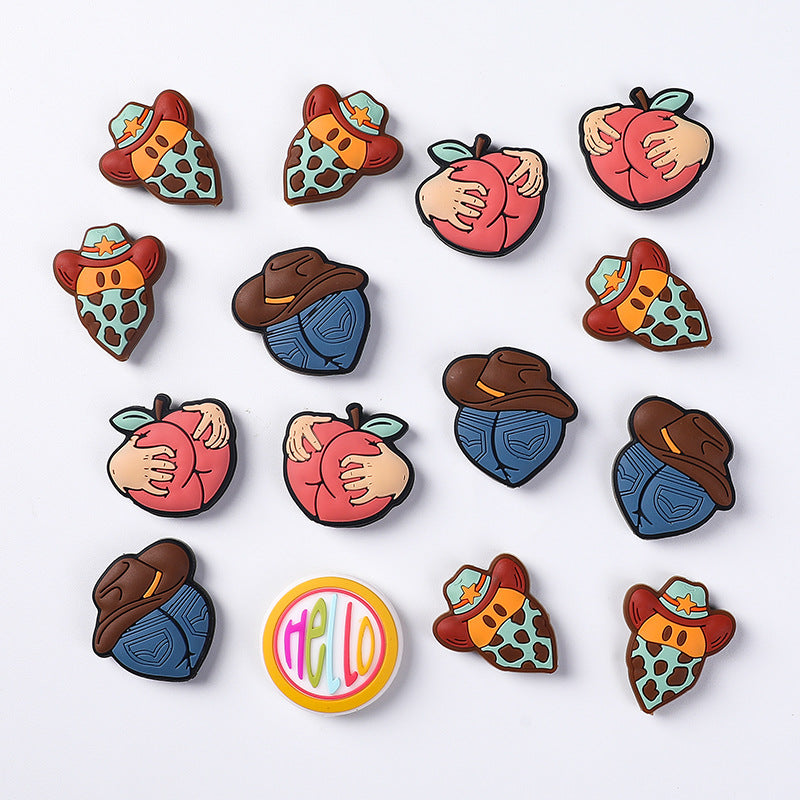 Wholesale 20pcs Cartoon Smiley Face Silicone Focal Beads DIY Bead Pen Accessories ACC-BDS-RongFa021