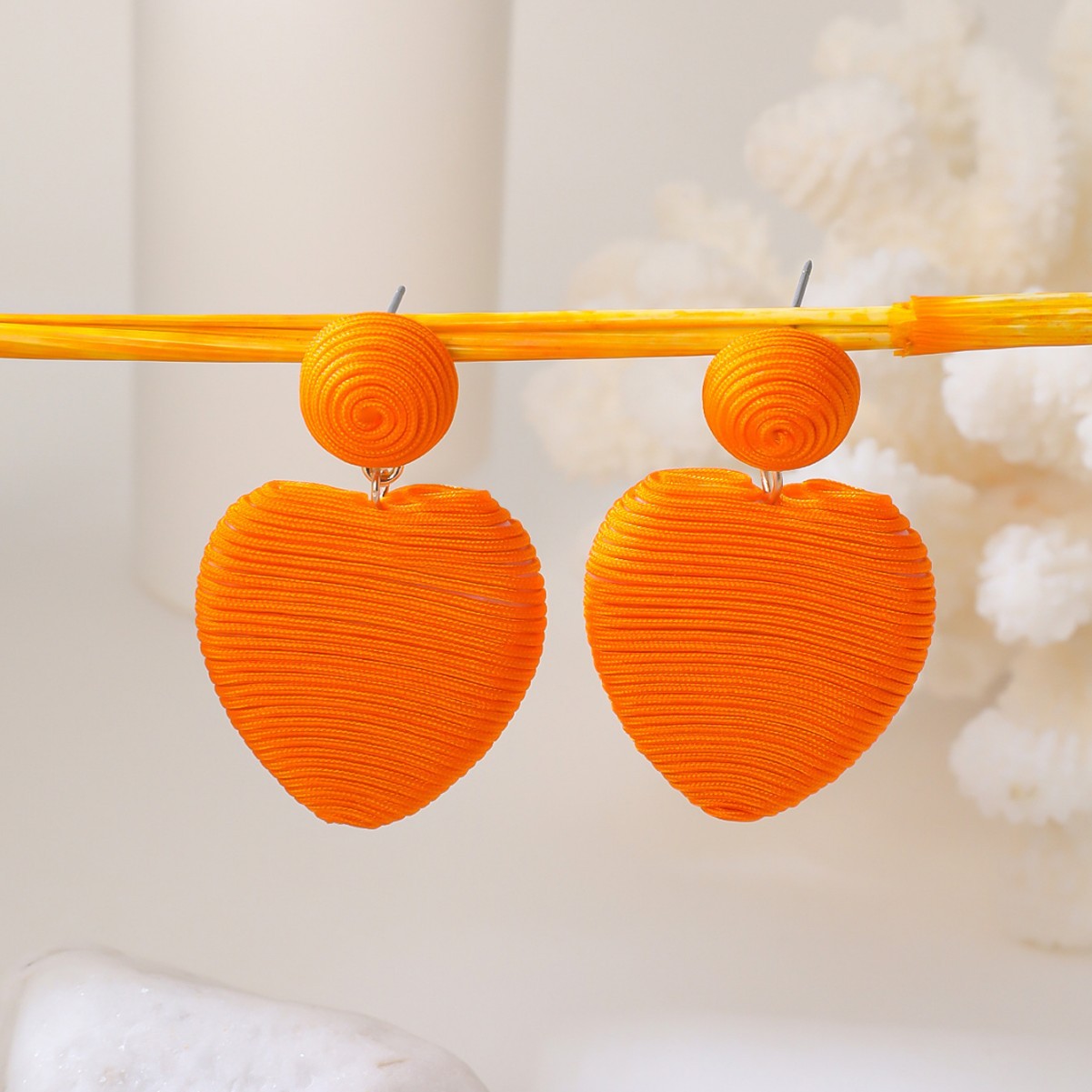 Wholesale Handmade Wrapping Peach Heart Pendant  Earrings