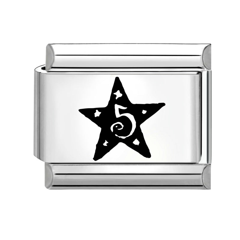 Wholesale Italian Charm Bracelet 9mm DIY Splicing Creative Pattern Stainless Steel Composable Bracelet