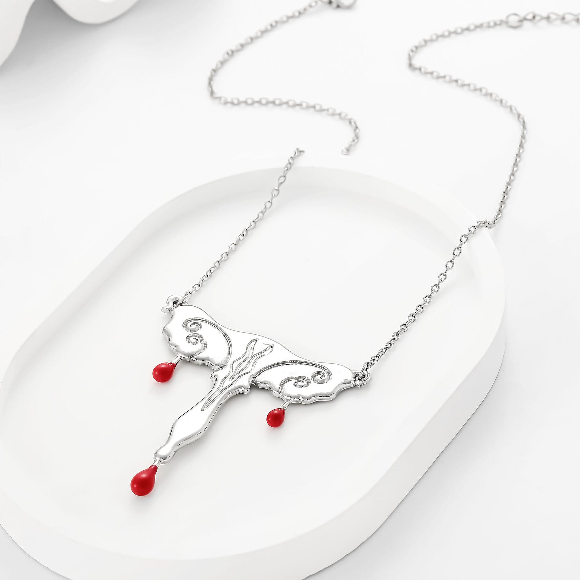 Wholesale Mother's Day Personalized Water Drop Oil Uterus Shape Pendant Necklace