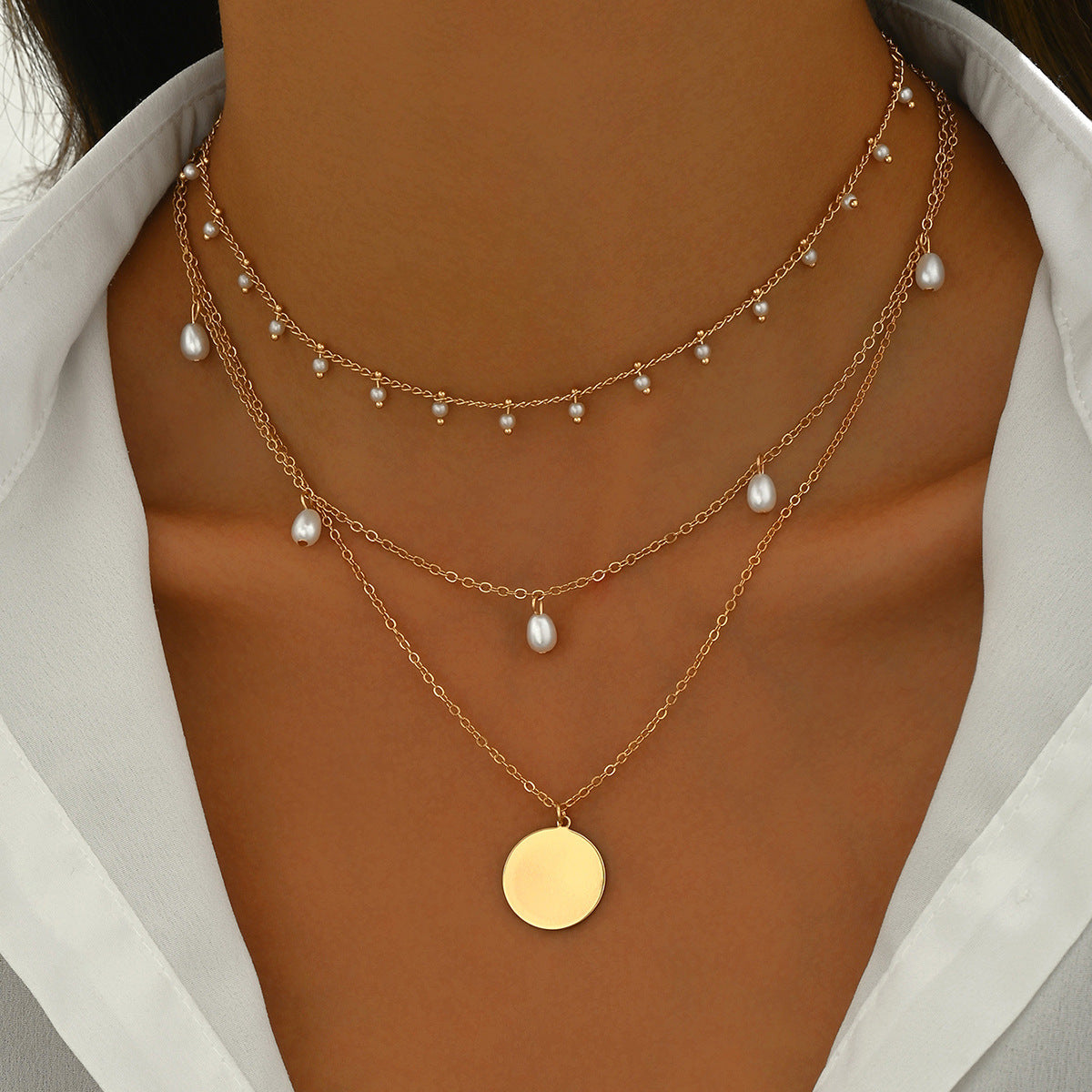 Wholesale multi-layered  niche pendant necklace