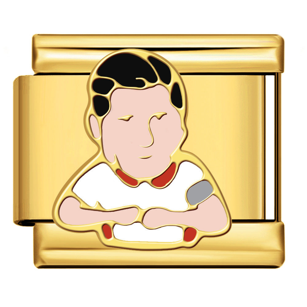 Wholesale 9mm Italian Charm Starter Bracelets DIY square Single Section Creative Stainless Steel Composable Bracelet