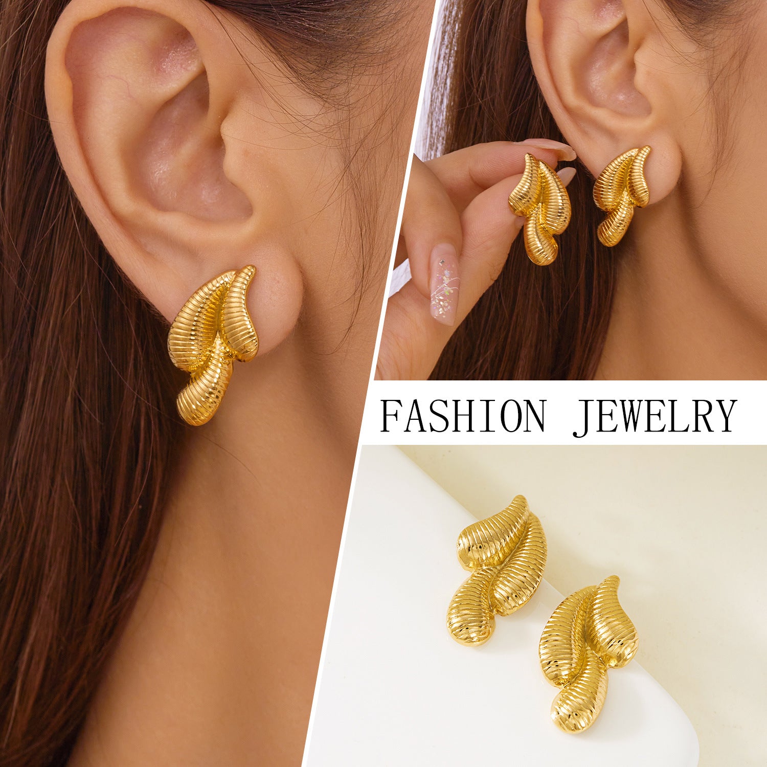 Wholesale Geometric Stainless Steel Drop Earrings Light Luxury Earrings