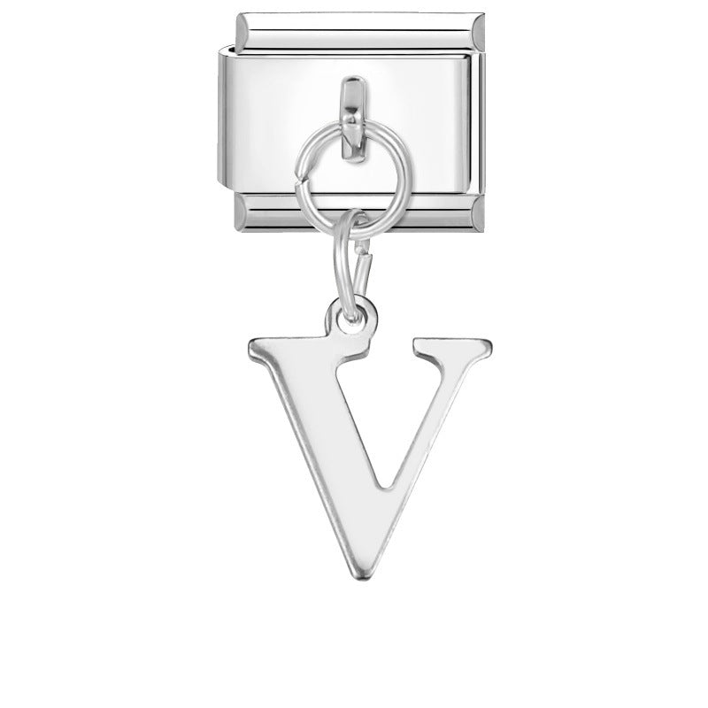 Wholesale 9mm Italian Charm Starter Bracelets DIY Letter Pendant Stainless Steel Composable Bracelet