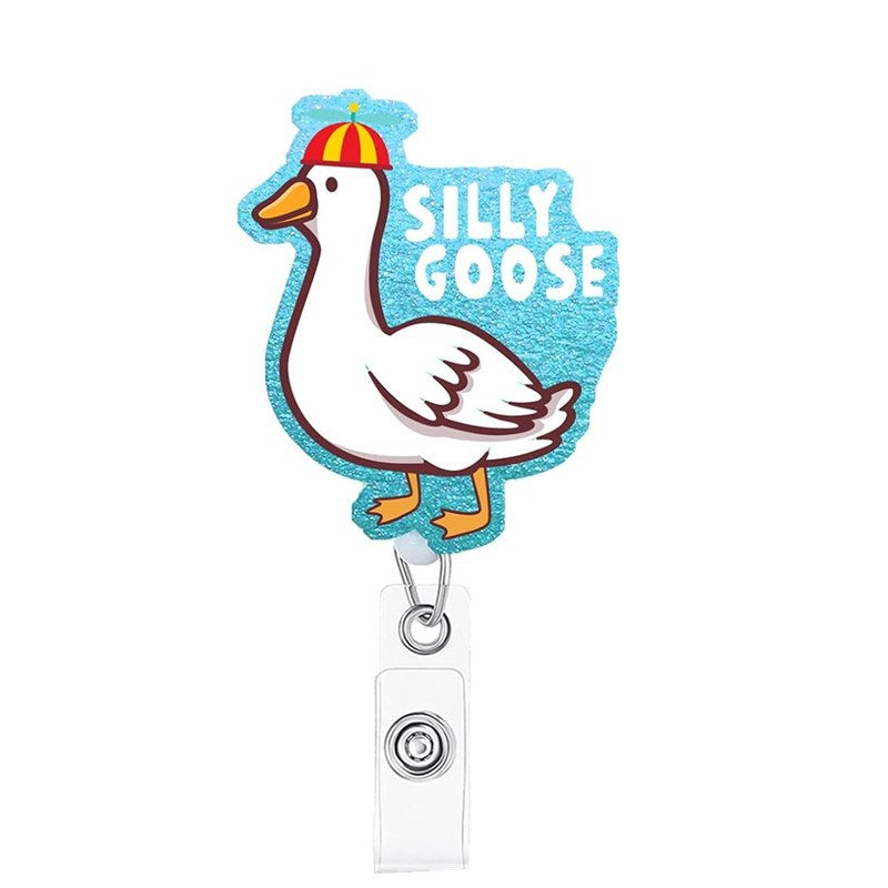 Wholesale Acrylic Glitter Heart Doctor Retractable Rotating Badge Reel Keychain ACC-KC-LingYu003