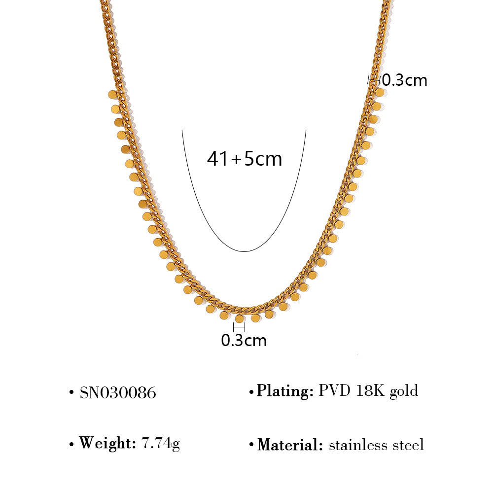 Wholesale Titanium Steel Light Luxury Golden  Clavicle Chain