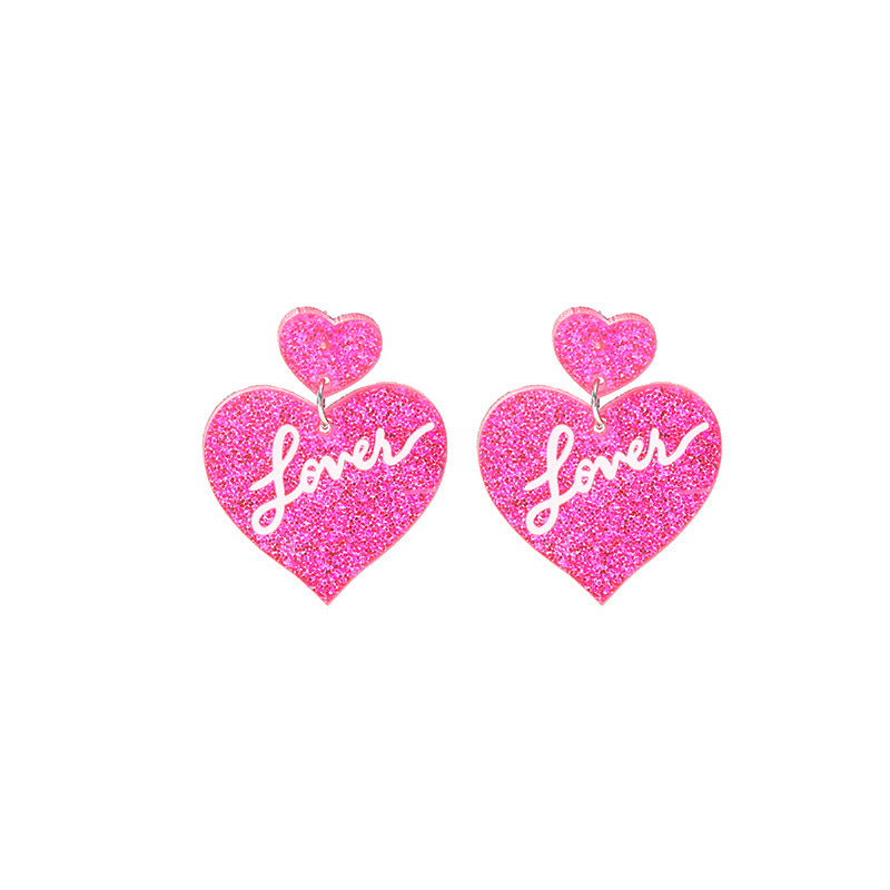 Wholesale  acrylic love  Valentine's Day earrings