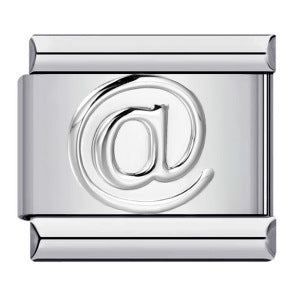 Wholesale  Italian moduleTitanium steel convex silver stamping pattern DIY bracelet