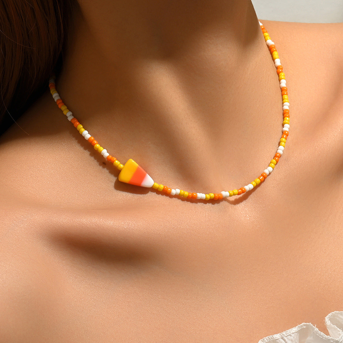 Wholesale Cute  Candy Corn Beaded Necklace