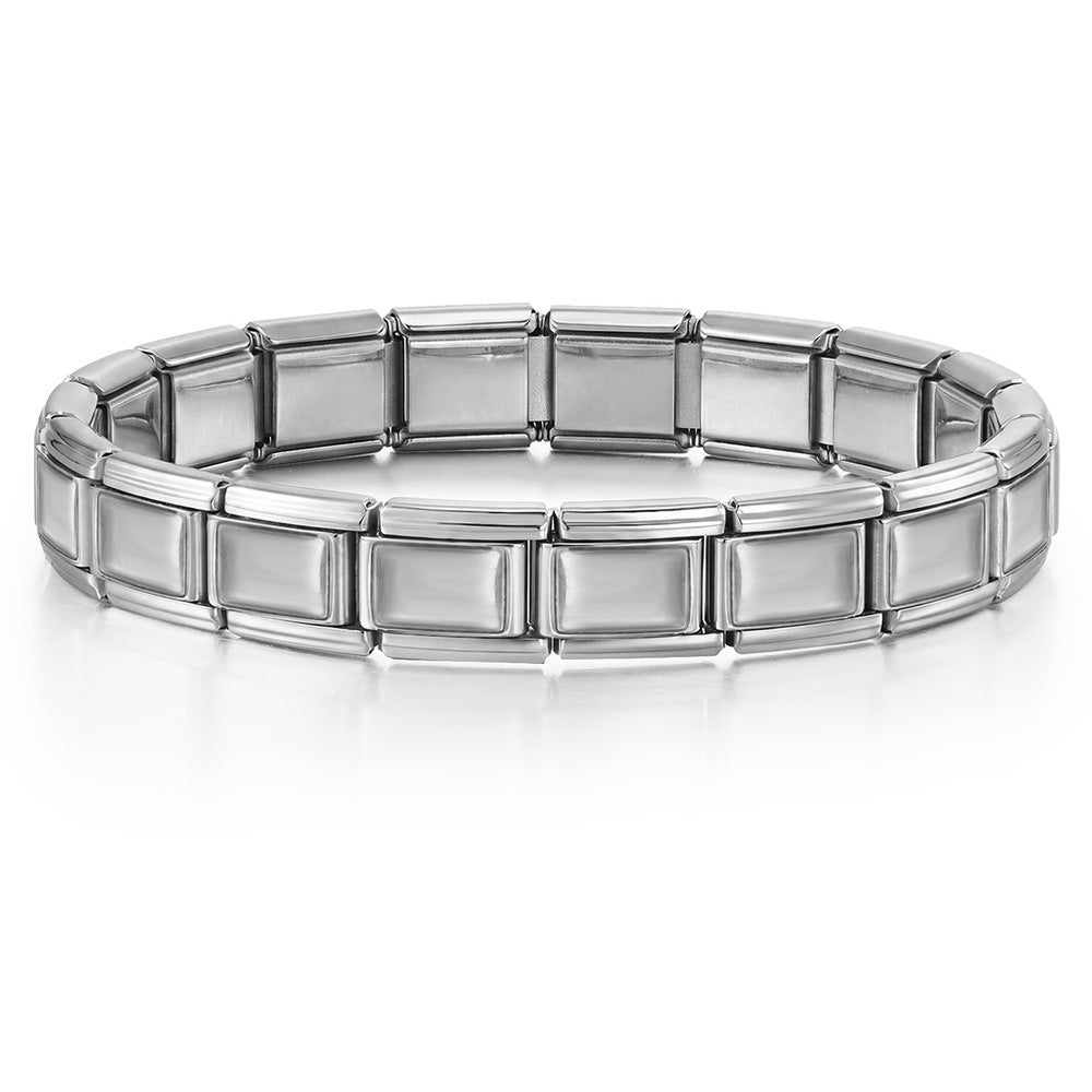 Wholesale Stylish Unisex Electroplated Stainless Steel Italian Charm Bracelet for Everyday Wear and Boutique Resale