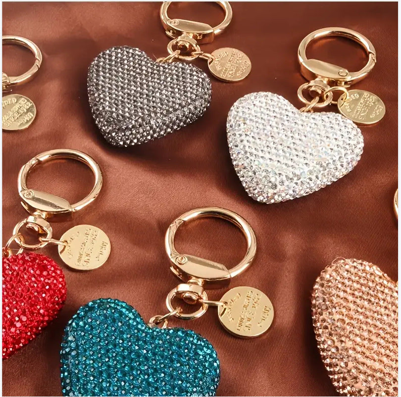 Wholesale diamond heart keychain