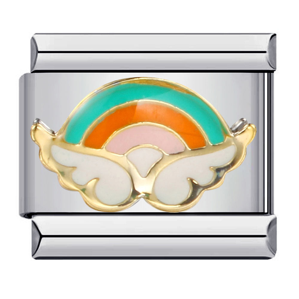 Wholesale Italian Charm Bracelet Rainbow Element Stainless Steel Composable Bracelet
