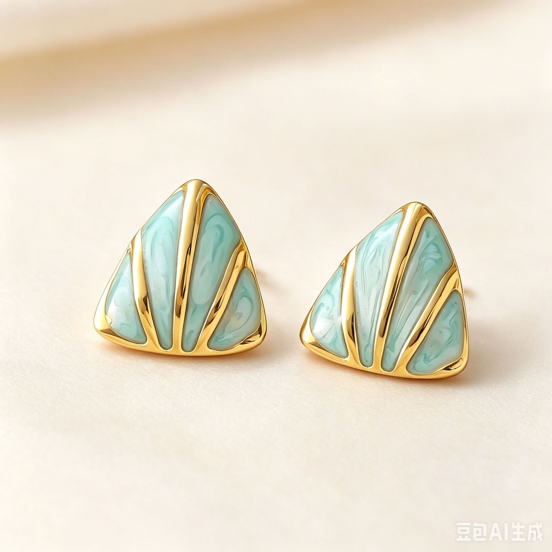 Wholesale Stainless Steel Triangle Enamel Earrings Cute Fashion Accessory