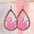 Wholesale water drop lovely double-sided wooden Valentine's Day earrings