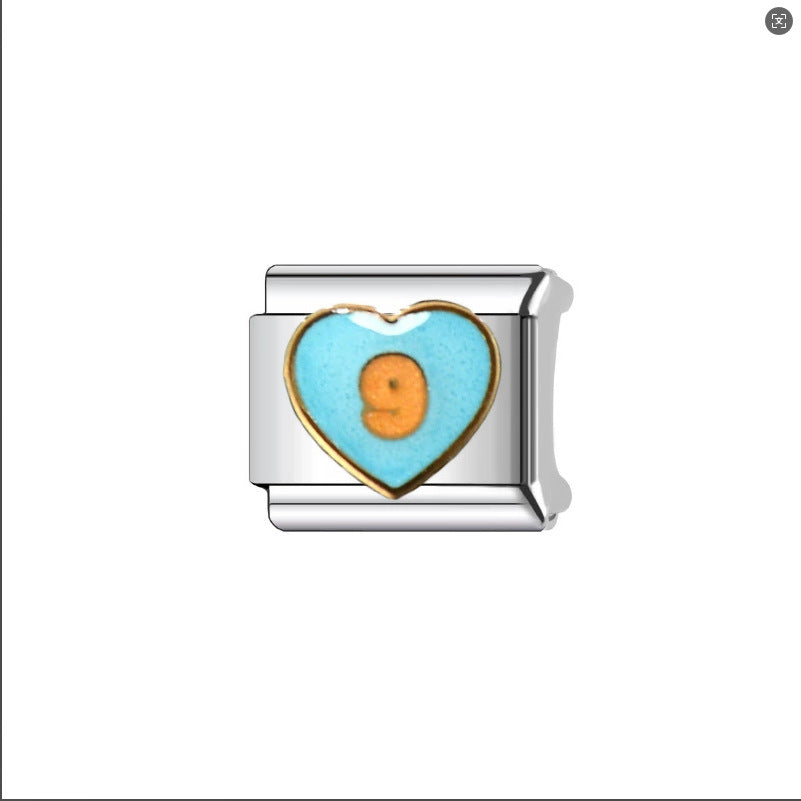 Wholesale Italian Charm Bracelet 9mm DIY Alphabet Numbers  Creative Stainless Steel Composable Bracelet