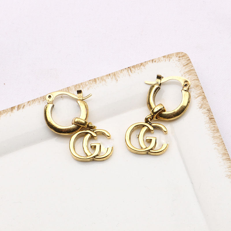 Wholesale Retro Ethnic Geometric Double G Earrings - Chic Fashion Accessory for Boutique Resale