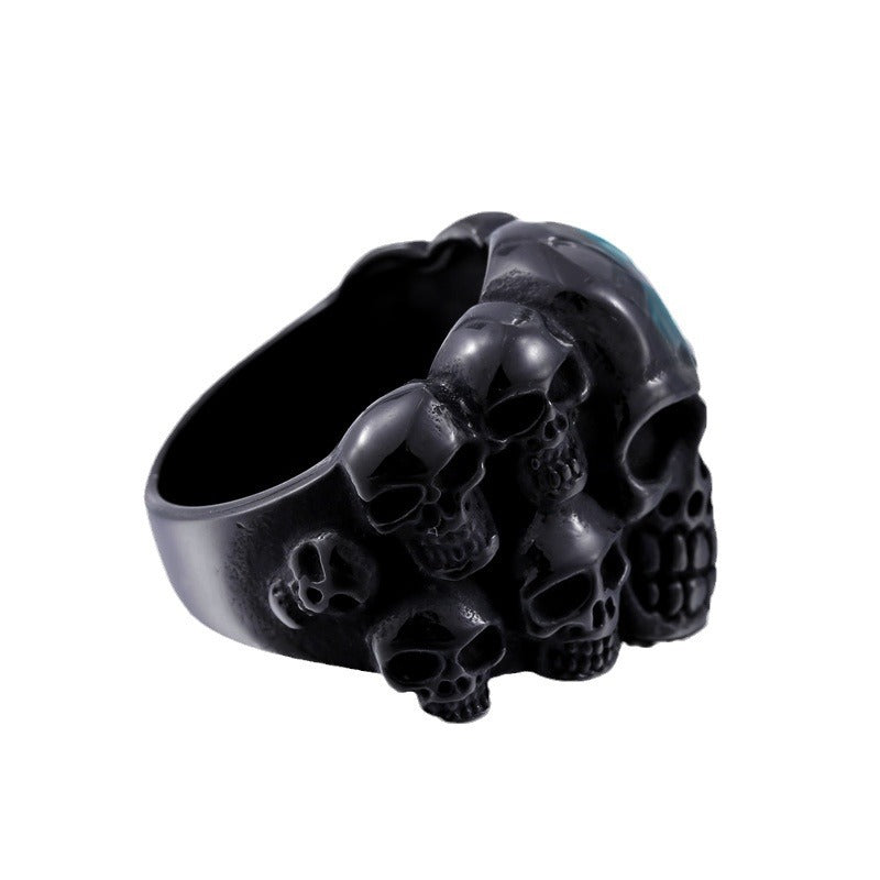 Wholesale punk style men's titanium steel ring