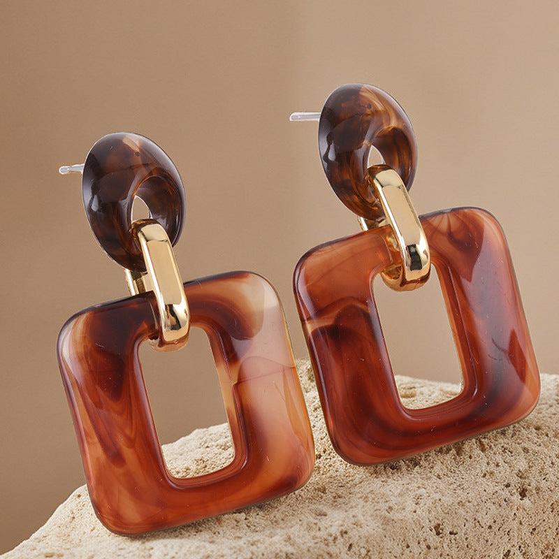 Wholesale  Geometry Square Acrylic Earrings