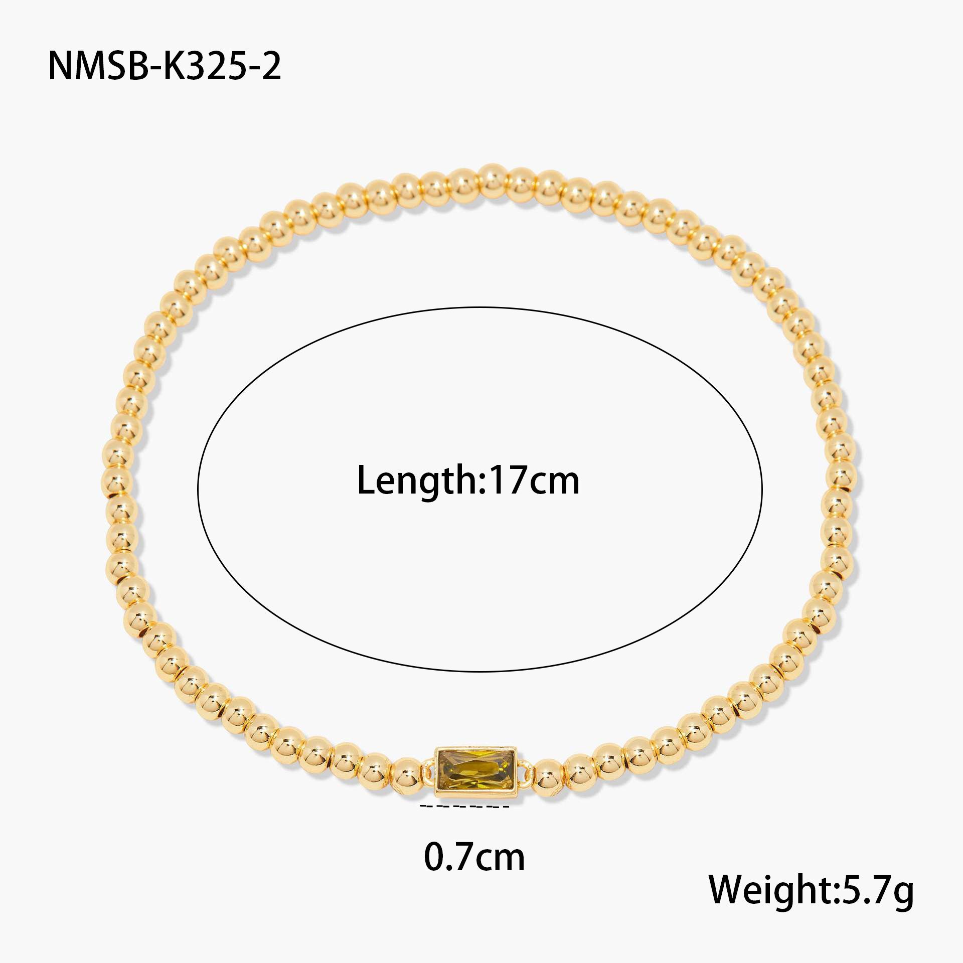 Wholesale Stainless steel gold-plated colored zircon bracelet