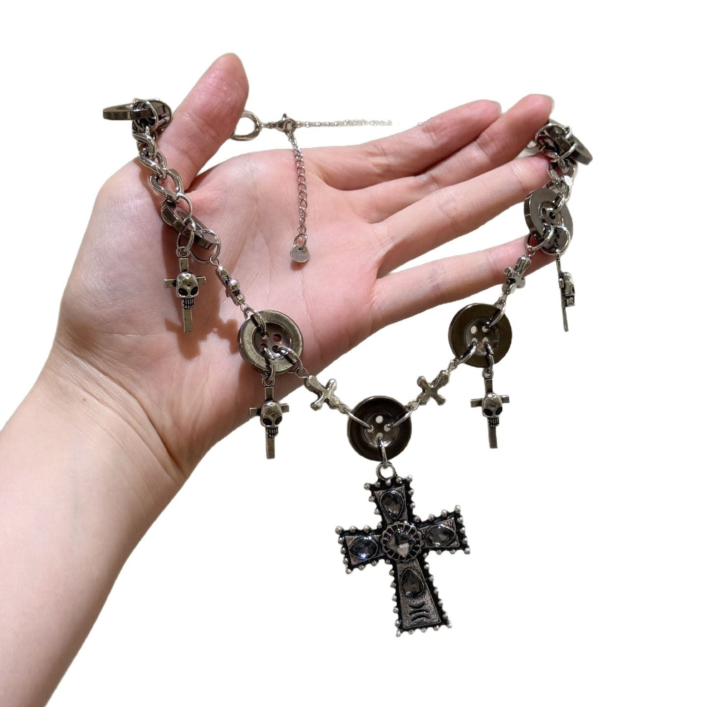 Wholesale Style Heavy-Duty Cross Button cross necklace