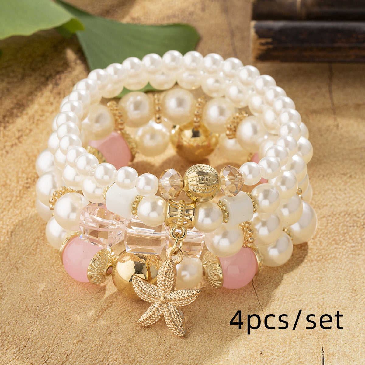 Wholesale Bohemian Creative Starfish Pearl Multi-layer Beaded Bracelet ACC-BT-Lijie006