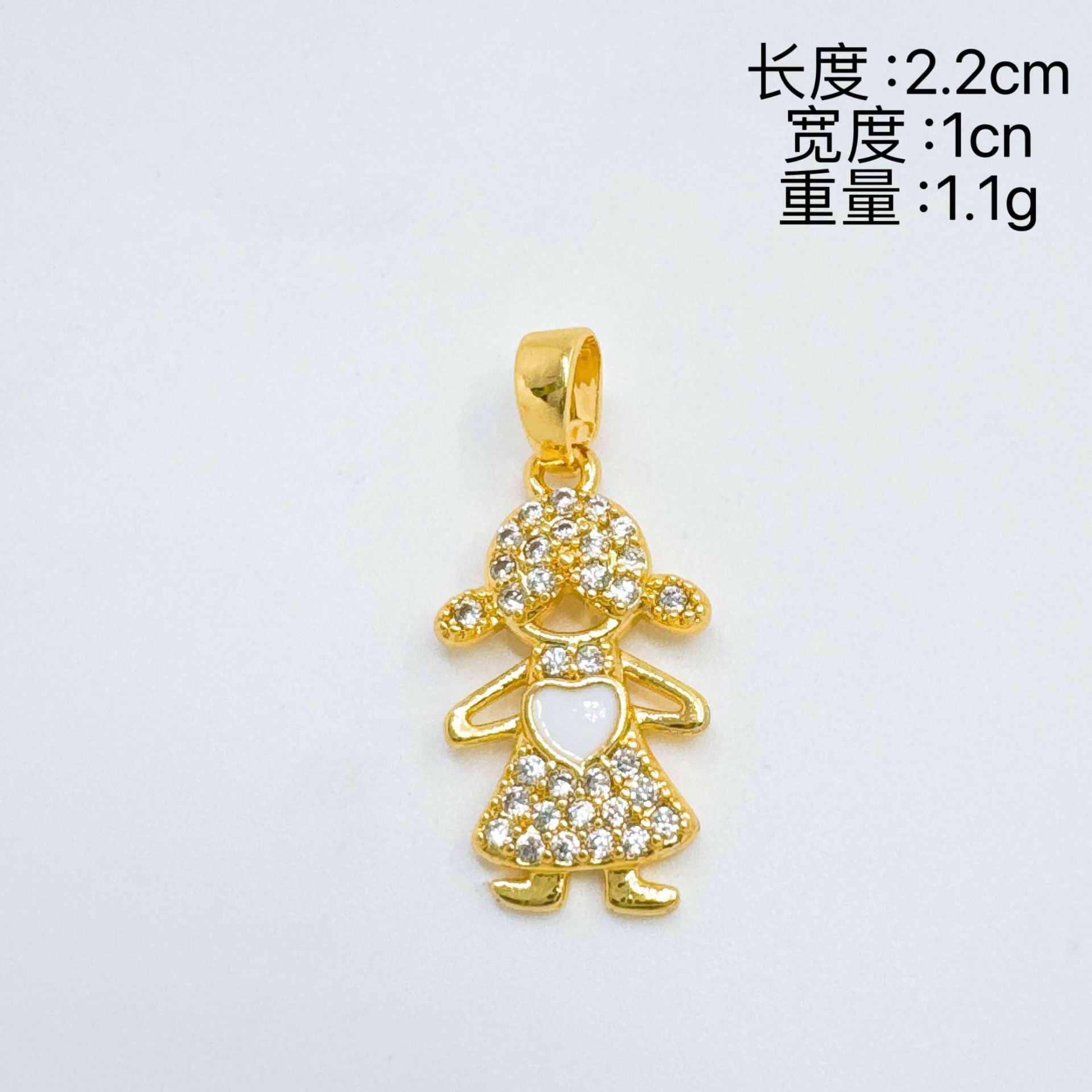 Wholesale Gold Plated Copper Pendant with Diamonds for Boys and Girls Boutique Jewelry Accessory