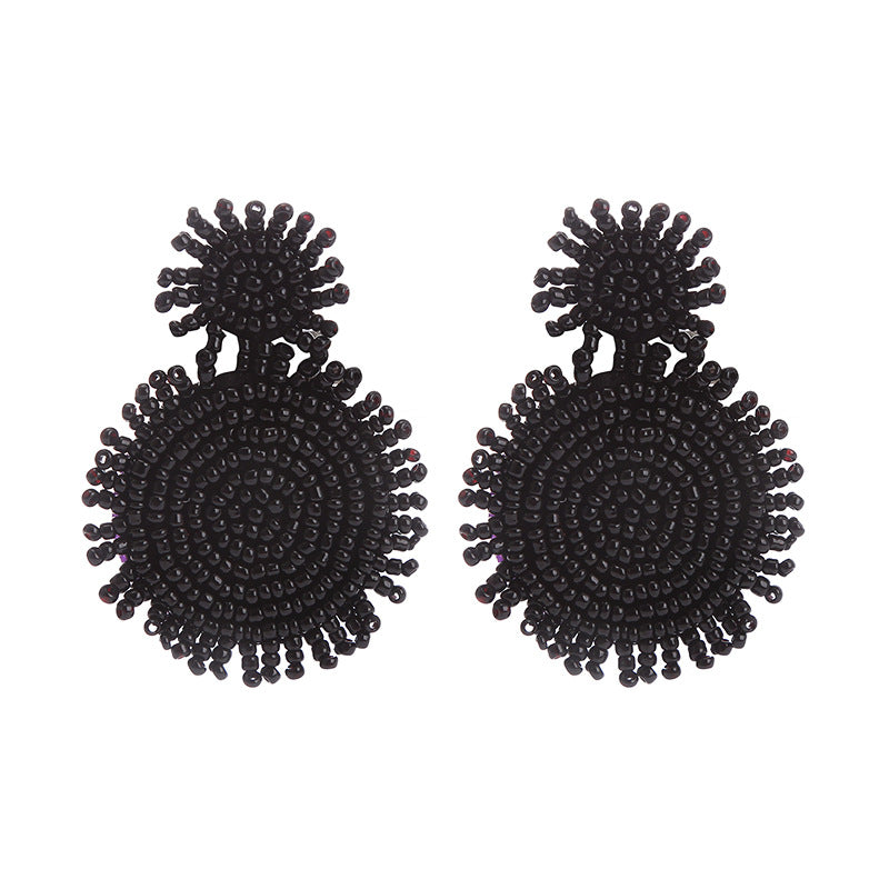 Wholesale Bohemian Colorful Rice Bead Earrings  ACC-ES-CT044