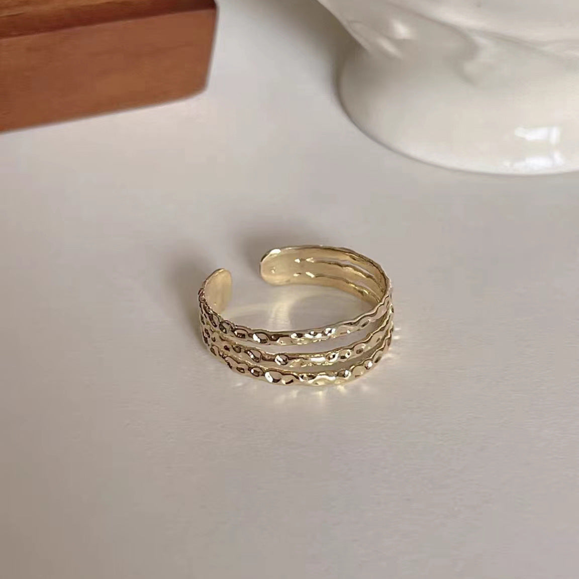 Wholesale Pearl flower open ring