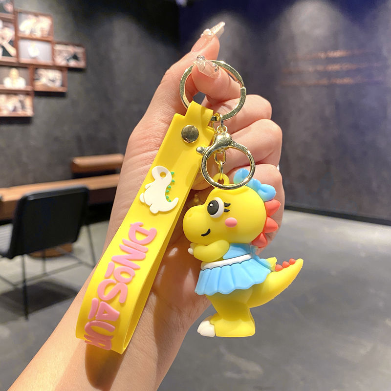 Wholesale Cute Cartoon PVC Keychain Dinosaur Pendant