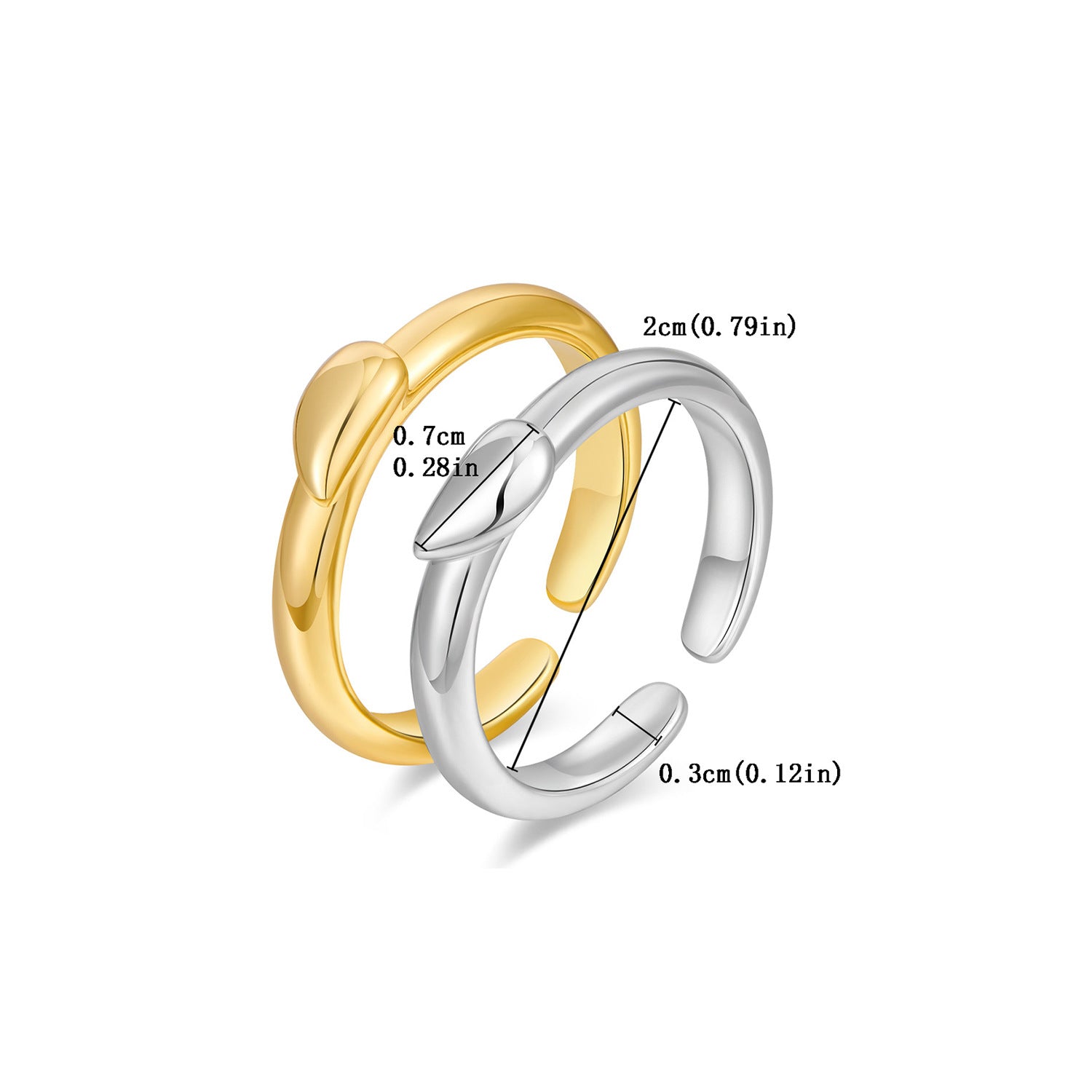 Anello circolare a doppio dito doppio colore all'ingrosso