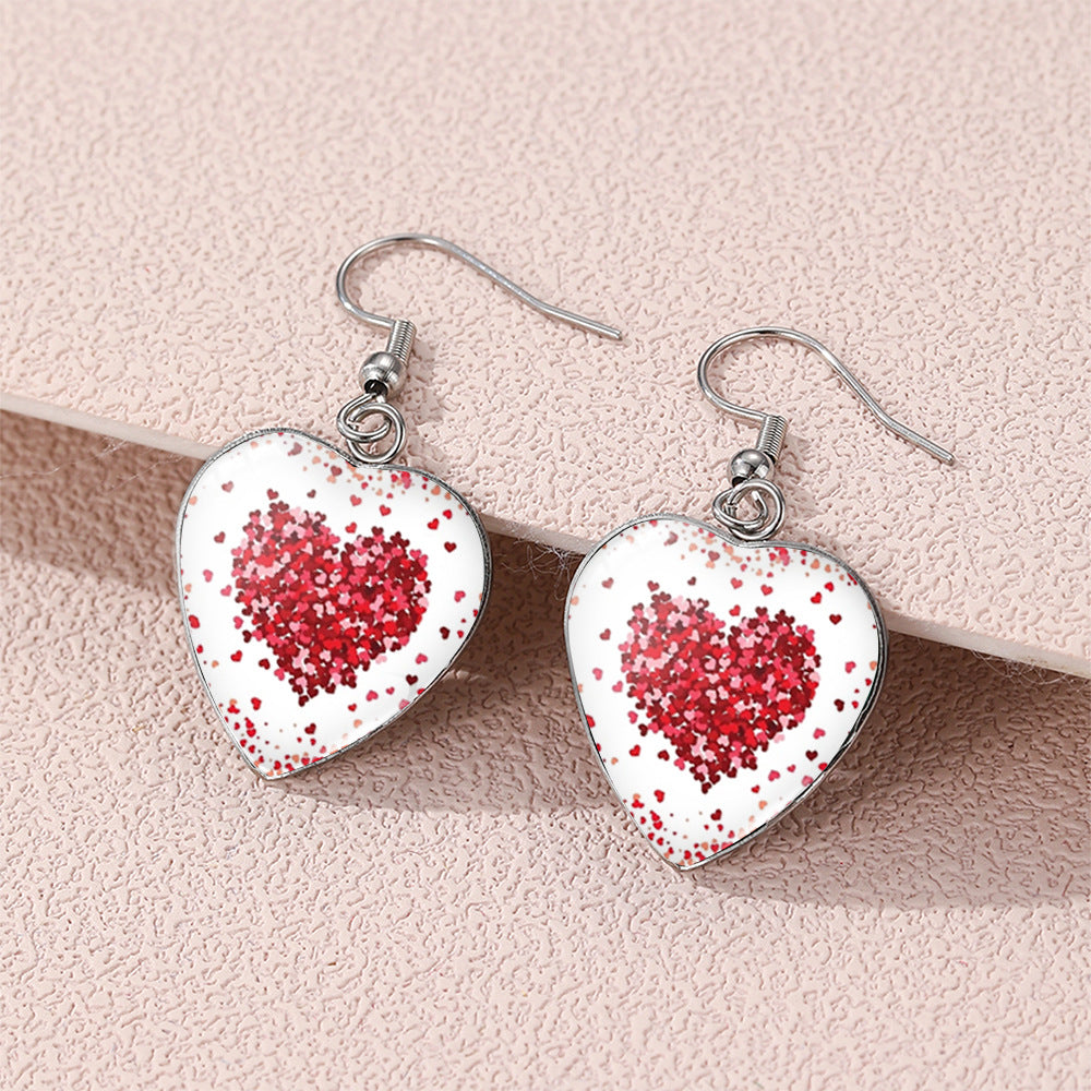 Wholesale Valentine' s Day love  Stainless steel  heart-shaped  earrings