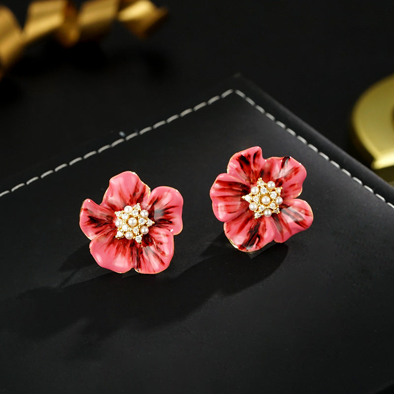 Wholesale flower hand painted earrings