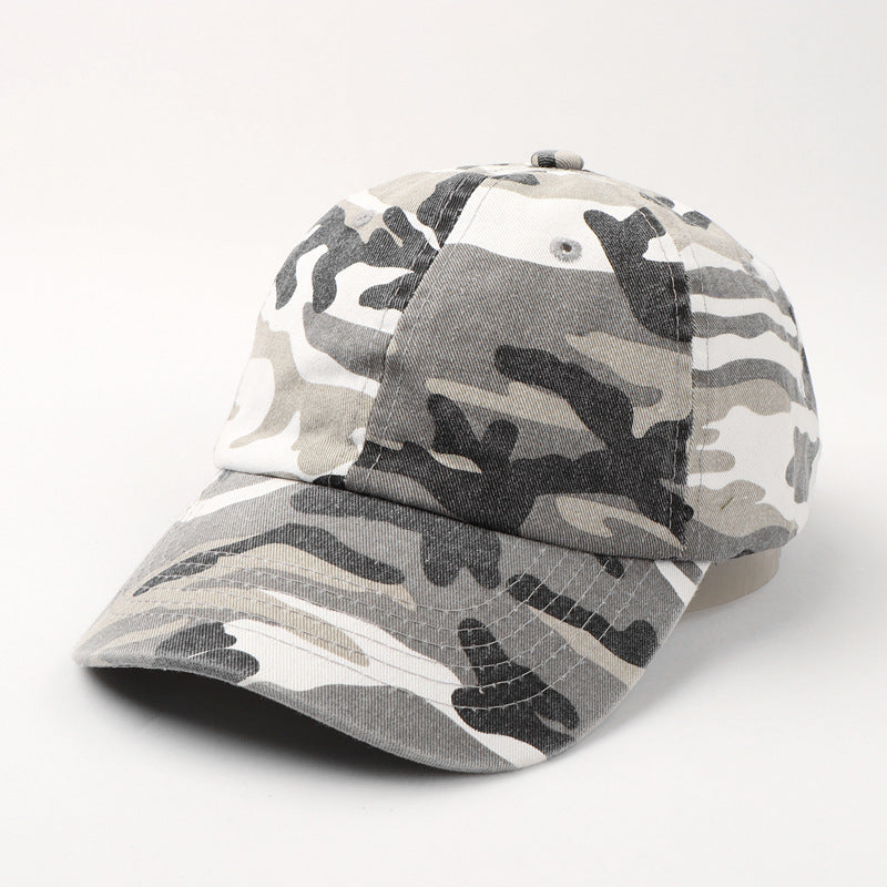 Wholesale Cotton Washed Hat Denim Camouflage Curved Brim Baseball Cap ACC-HT-LueLan016
