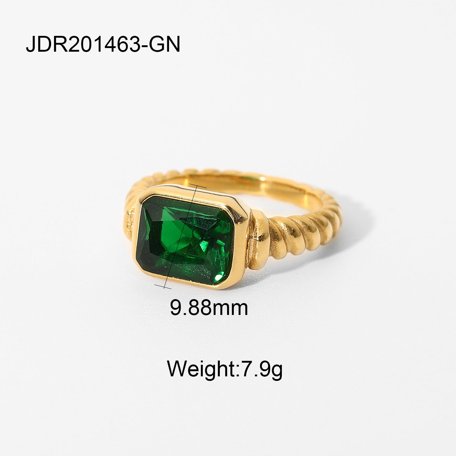 Wholesale Zircon Ring 18K Gold Plated Stainless Steel ACC-RS-Jied002