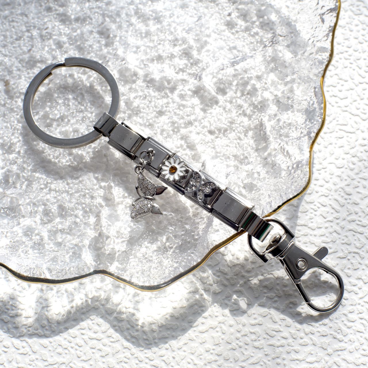 Wholesale fashion italian module diy keychain ball dog christmas friend gift