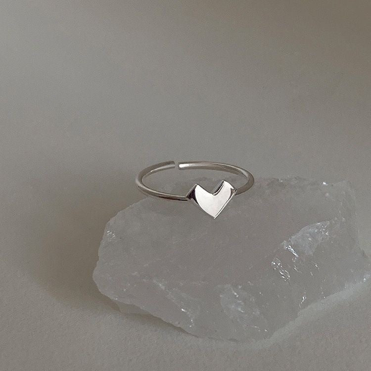 Wholesale Minimalist Hollow Heart Ring  Luxury  Open Ring