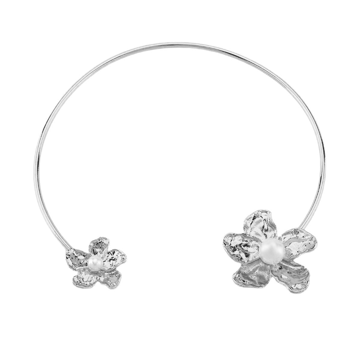 Wholesale Alloy Flower Exaggerated Irregular Pearl Geometric Earrings Ring Collar Bracelet